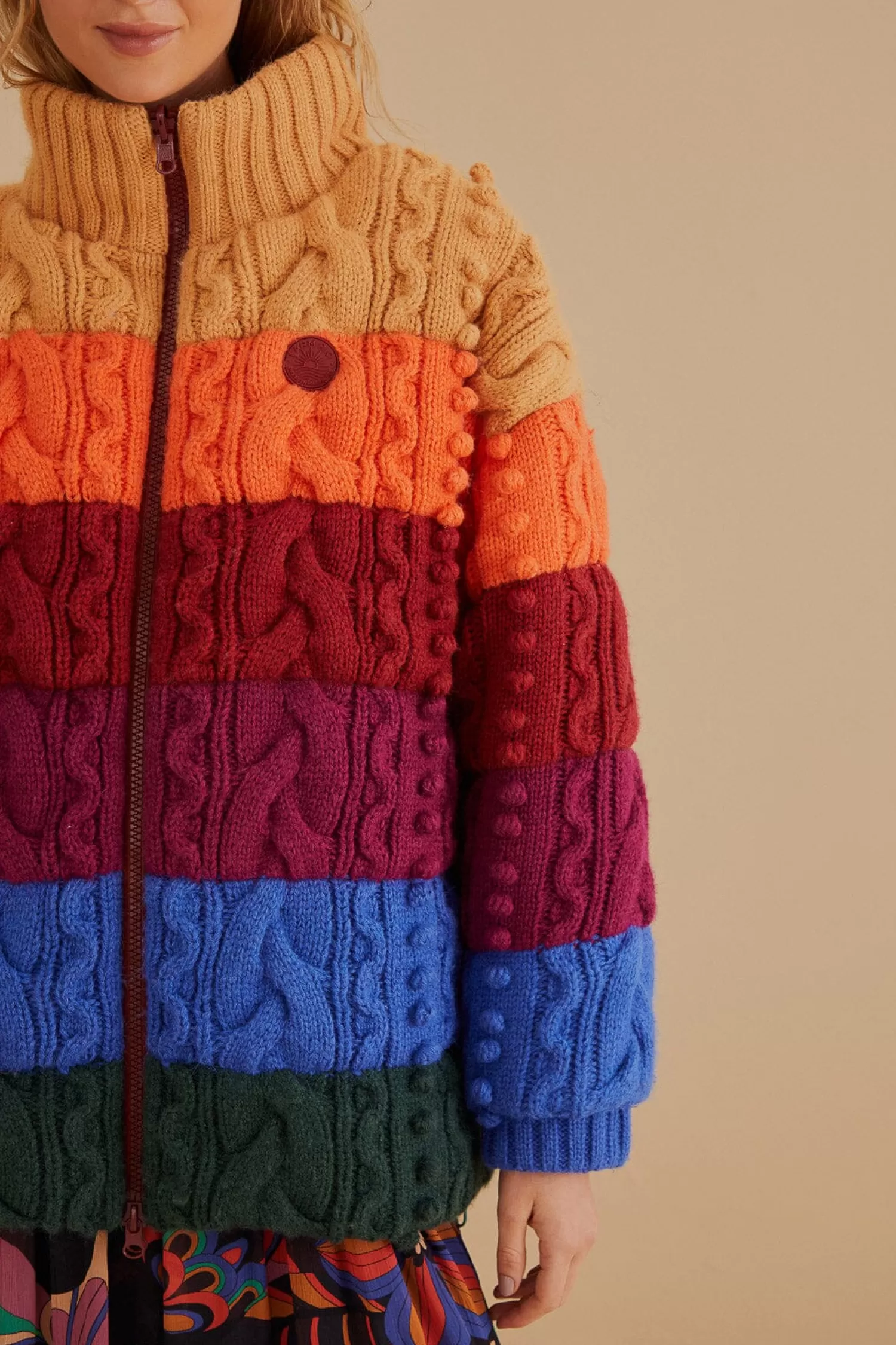 FARM Rio Puffer Jackets^ COLORFUL STRIPES KNIT REVERSIBLE PUFFER JACKET