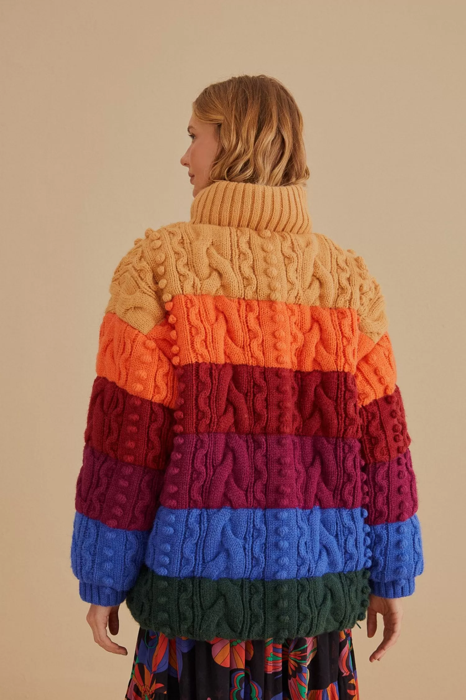 FARM Rio Puffer Jackets^ COLORFUL STRIPES KNIT REVERSIBLE PUFFER JACKET