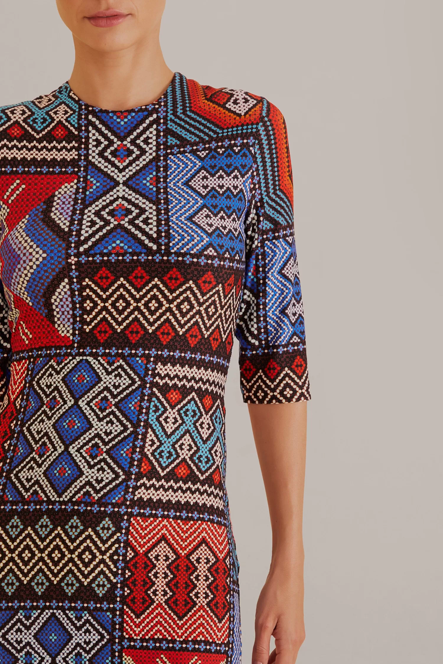 FARM Rio Midi Dresses^ MULTICOLOR RAUTI SHORT SLEEVE MIDI DRESS