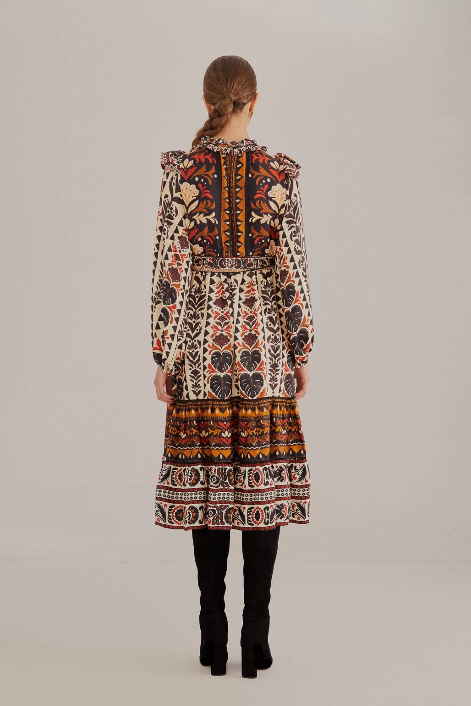 FARM Rio Midi Dresses^ MULTICOLOR TAPESTRY GARDEN HIGH NECK MIDI DRESS