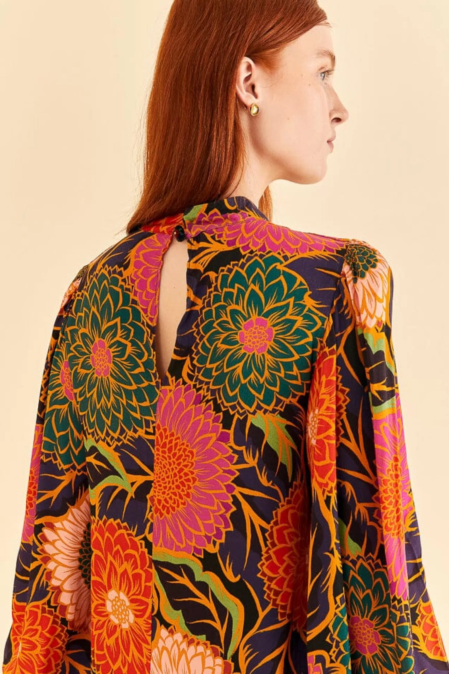FARM Rio Blouses^ MULTICOLOR VINTAGE GARDEN SATIN BLOUSE