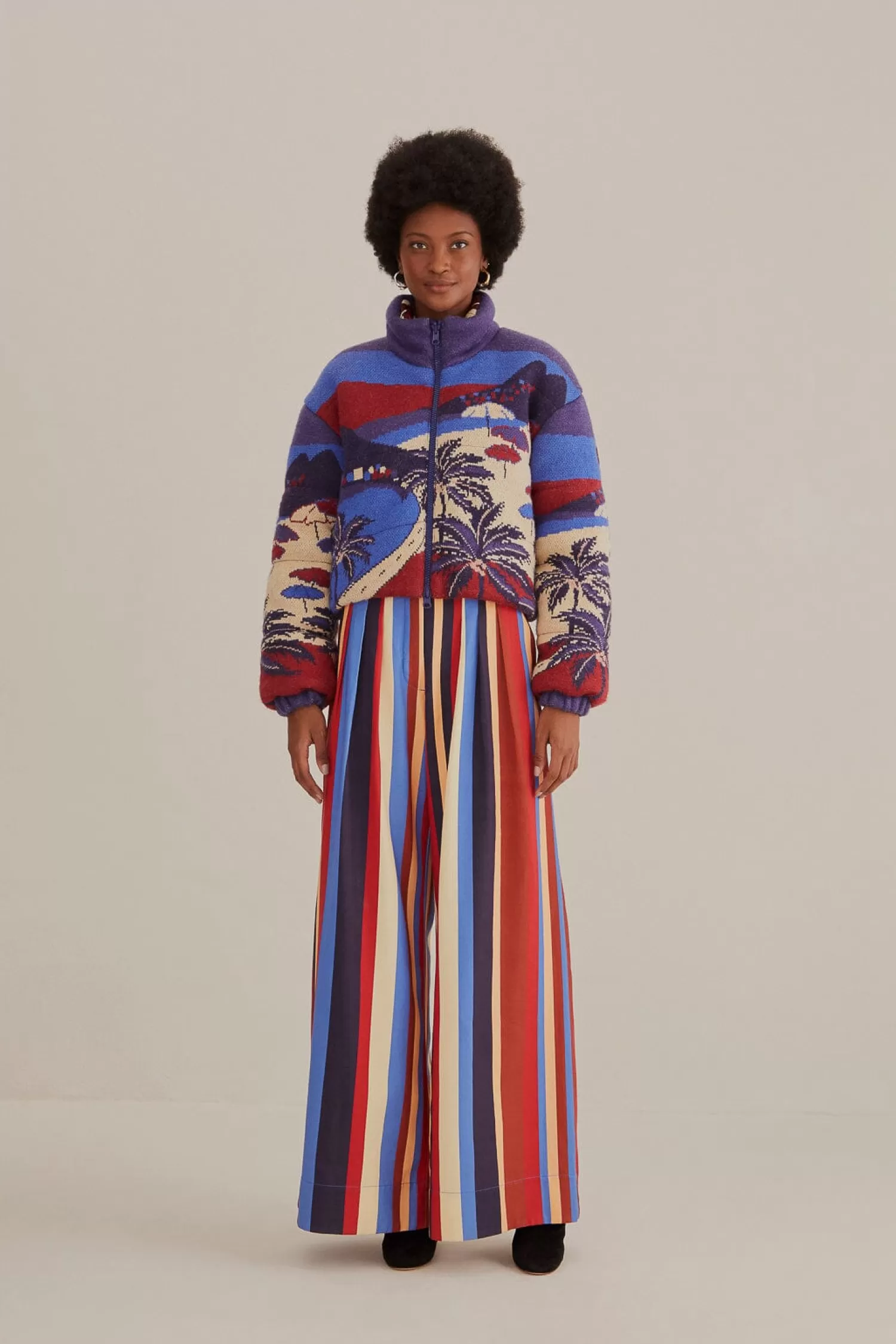 FARM Rio Pants^ MULTICOLOR WINTER STRIPES TAILORED PANTS