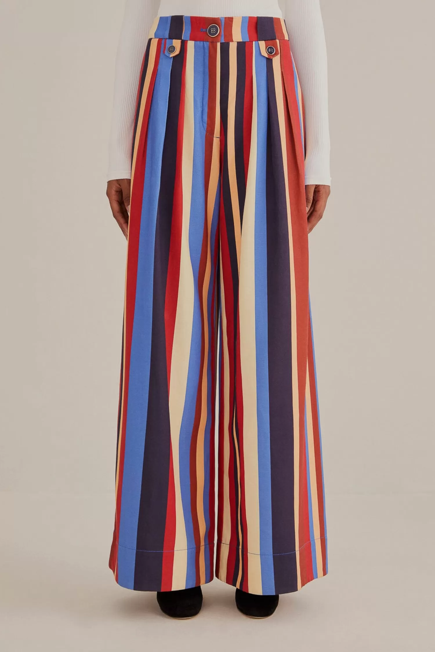 FARM Rio Pants^ MULTICOLOR WINTER STRIPES TAILORED PANTS