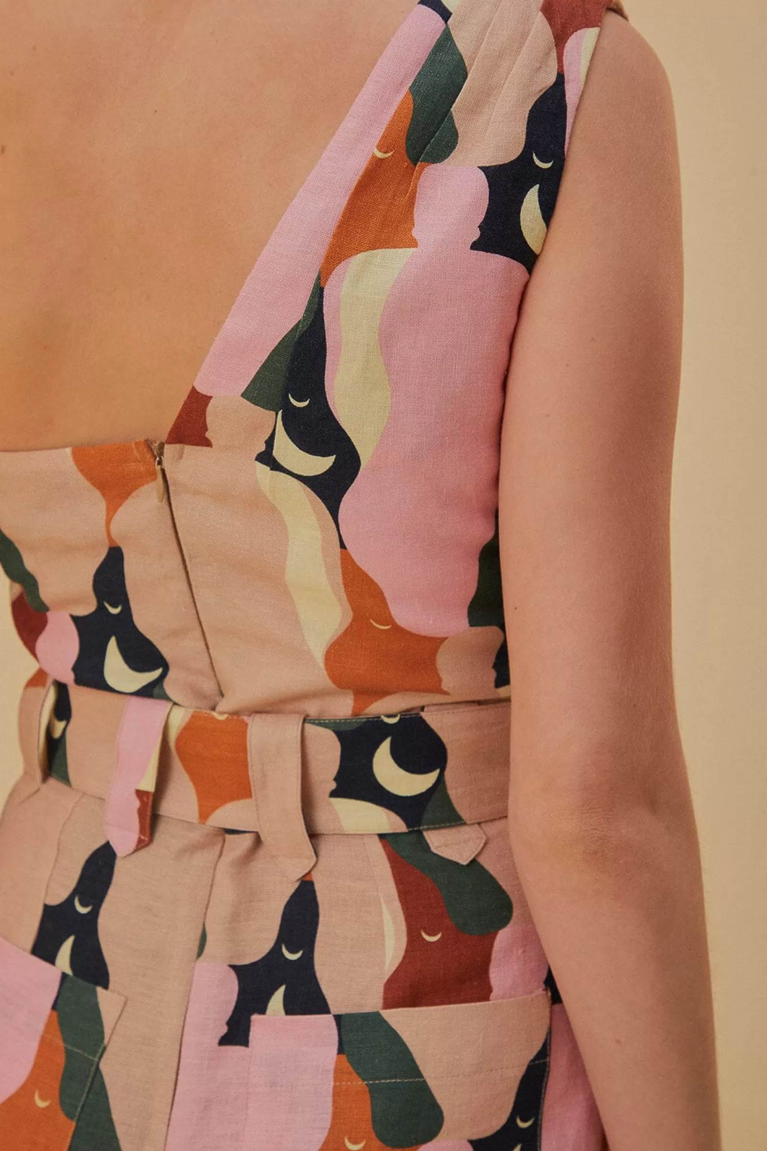FARM Rio Rompers^ THE KISS MULTICOLOR ONE SHOULDER ROMPER